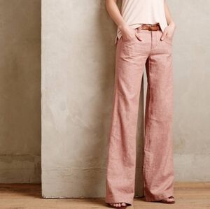 Anthropologie Daughters of the Liberation Wide Leg Linen Blend Pants Size 12